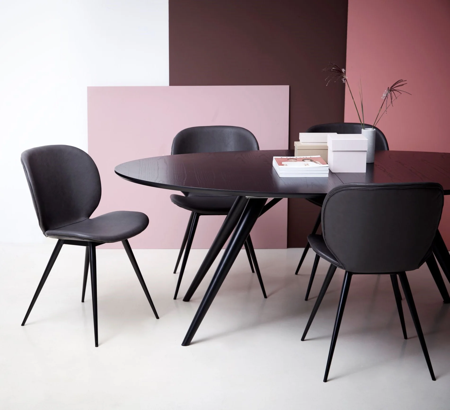 CLOUD Dining Chair - Art. Leather, Black Metal Legs - Image 4