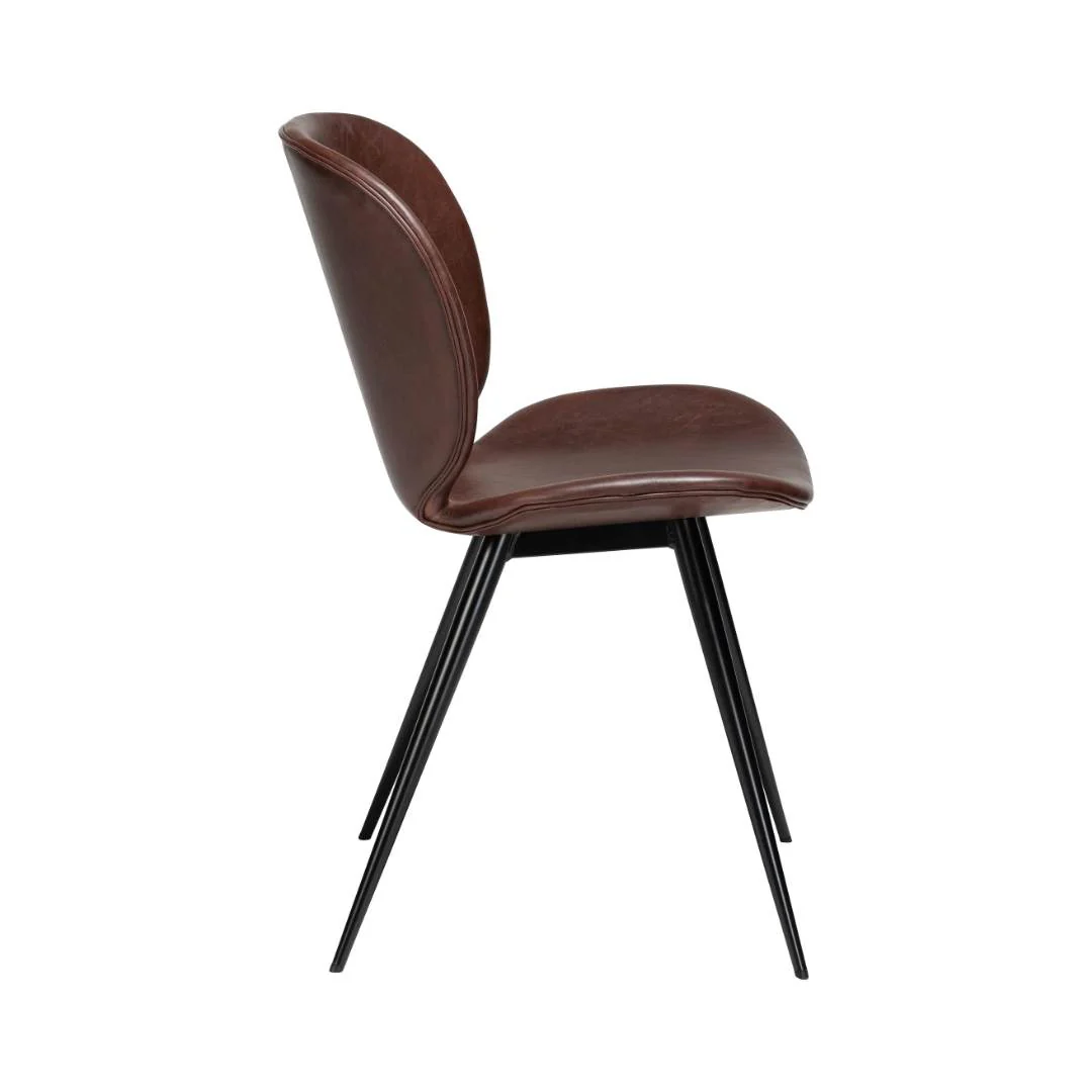 CLOUD Dining Chair - Art. Leather, Black Metal Legs - Image 5