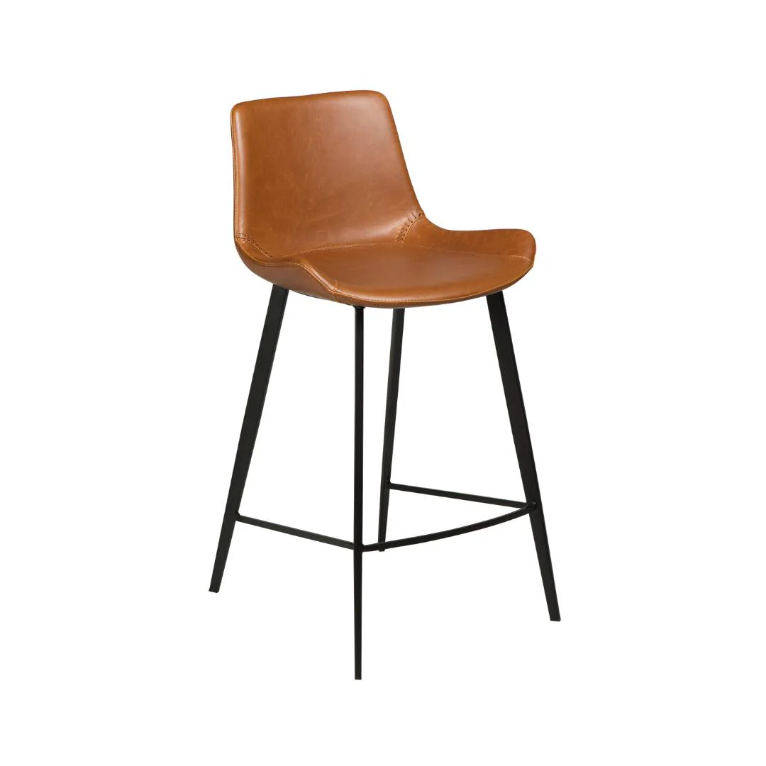 HYPE Counter Stool - Art. Leather / Fabric, Black Metal Legs - Image 11