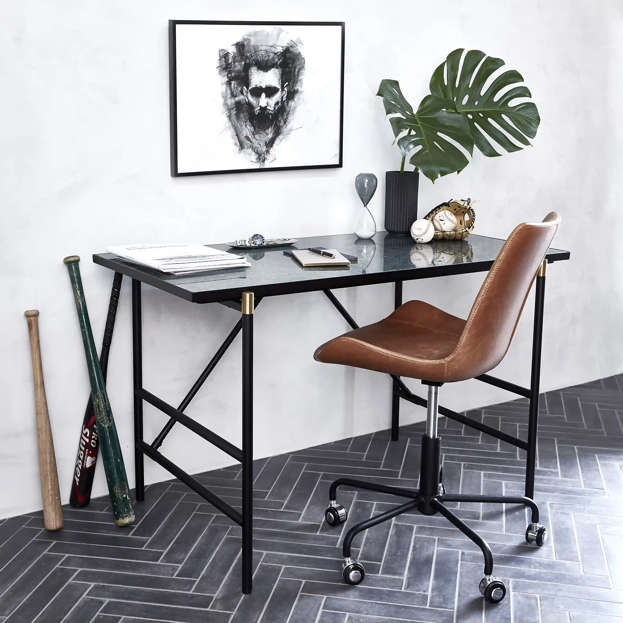 HYPE Office Chair - Art. Leather, Black Metal Legs - Image 4