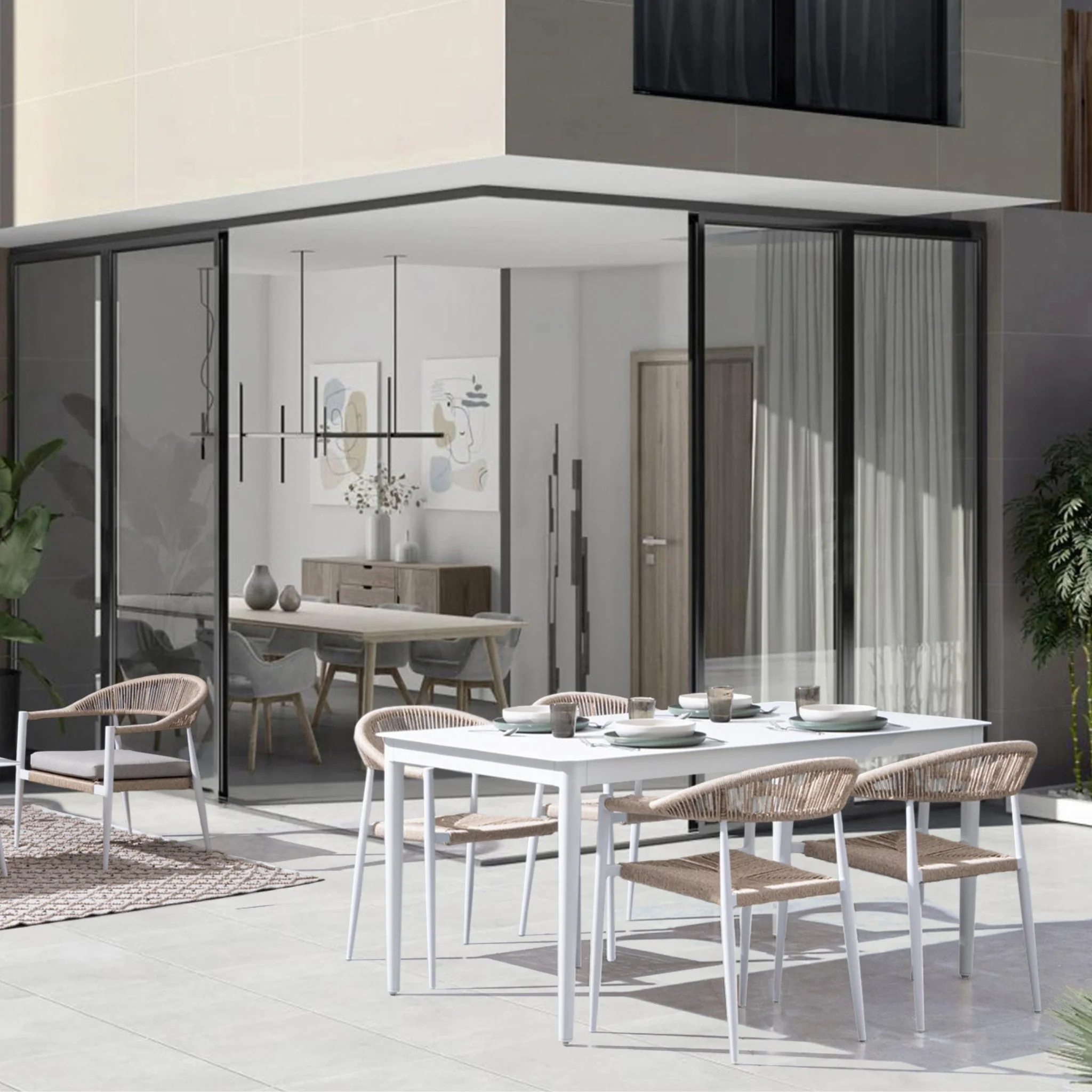 NEBULA Outdoor Dining Table Set (160x90cm) - Image 3